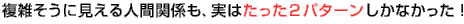 複雑そうに見える人間関係も、実は<strong>たった２パターン</strong>しかなかった！